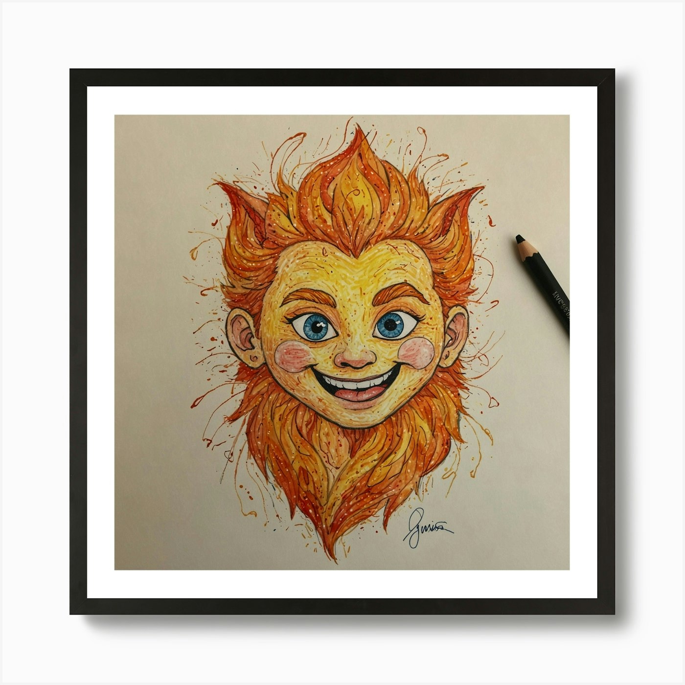 Lion Head 5 Art Print Framed Wall Art Poster Canvas Print Picture