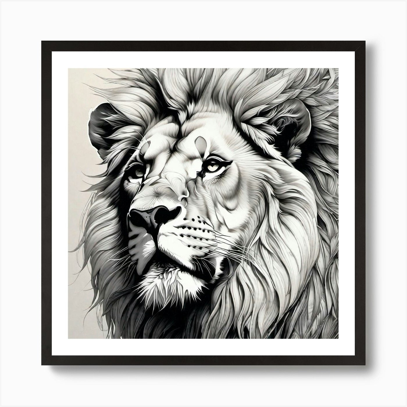 Lion Drawing Art Print Framed Wall Art Poster Canvas Print Picture