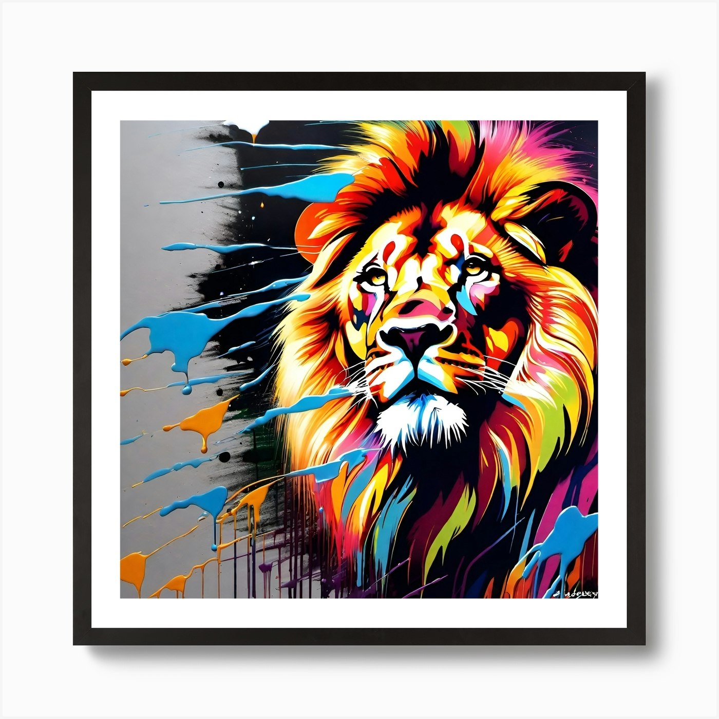 Lion Painting Art Print Framed Wall Art Poster Canvas Print Picture