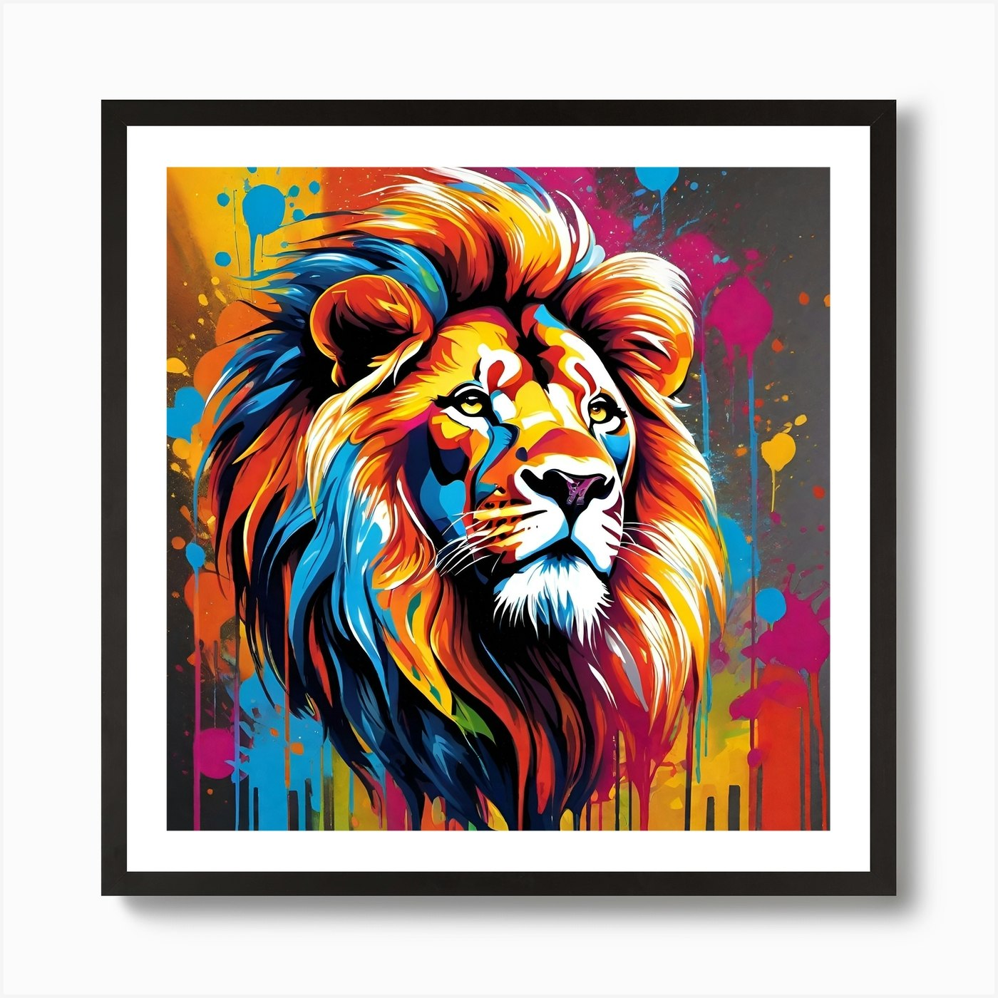 Lion Painting 2 Art Print Framed Wall Art Poster Canvas Print Picture