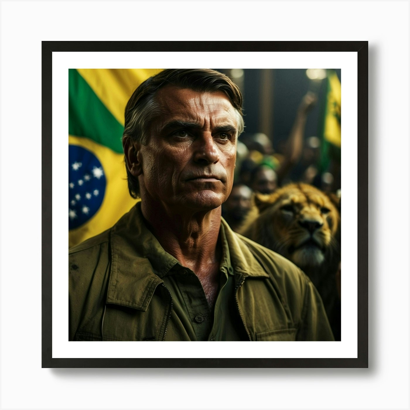 Bolsonaro Lion King Art Print Framed Wall Art Poster Canvas Print Picture
