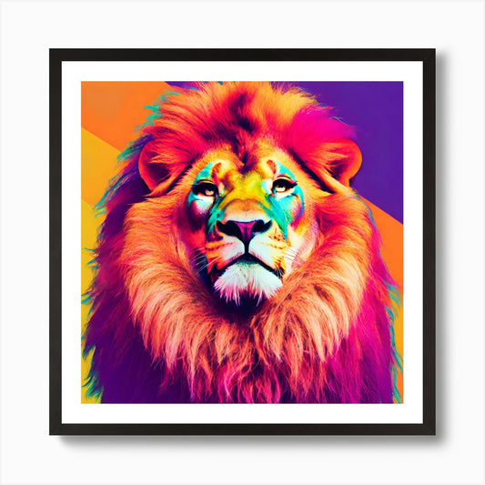 Retro Lion Art Print Framed Wall Art Poster Canvas Print Picture