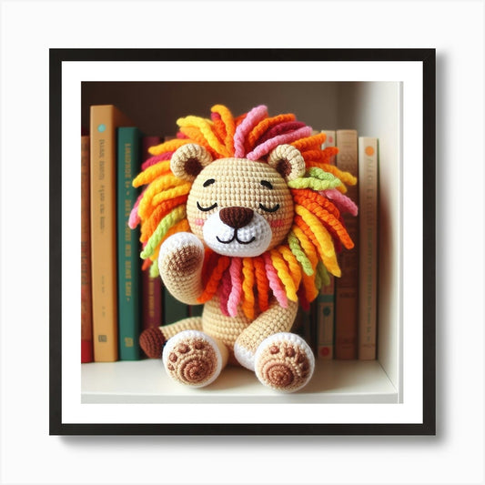 Amigurumi, Lion 1 Art Print Framed Wall Art Poster Canvas Print Picture