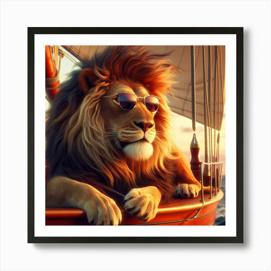 Majestic Lion Art Print Framed Wall Art Poster Canvas Print Picture