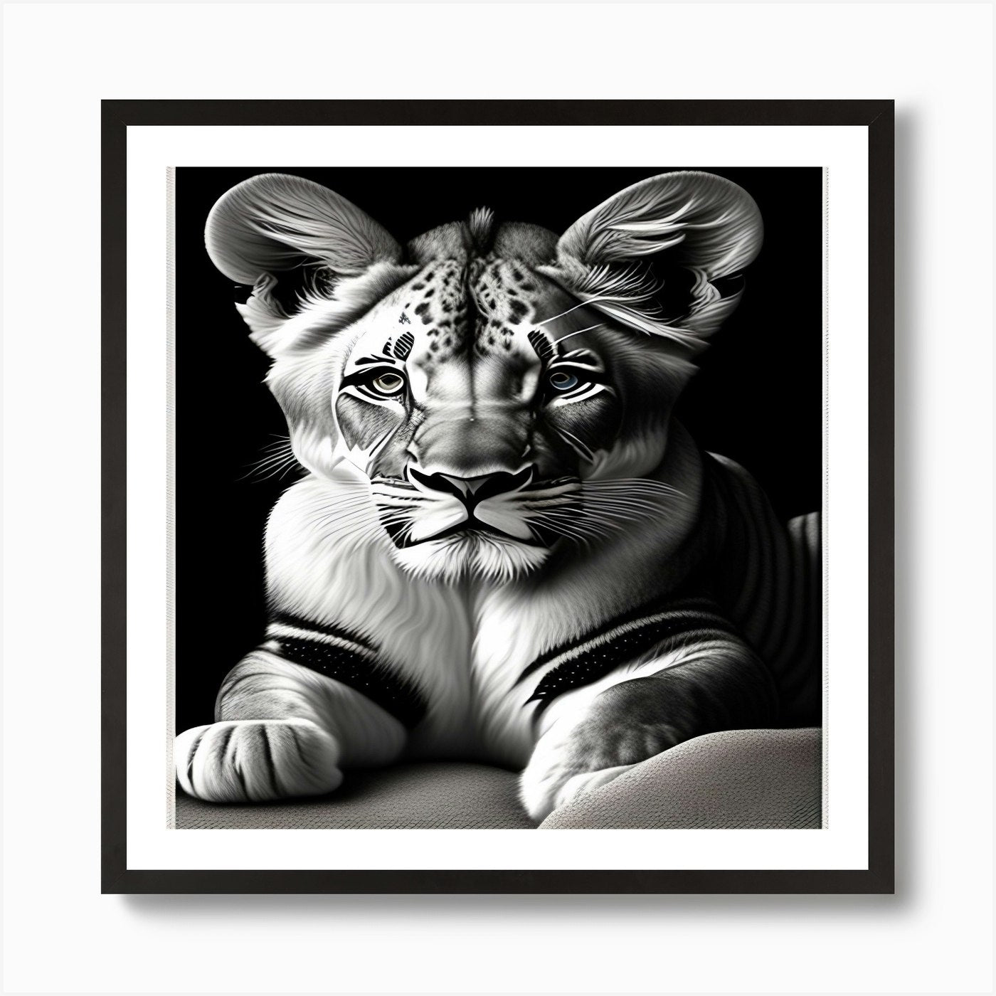 Lion Cub Art Print Framed Wall Art Poster Canvas Print Picture