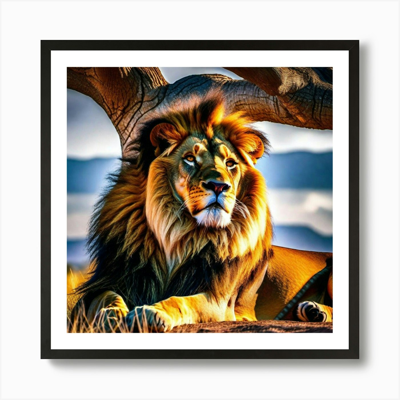 Lion art 4 Art Print Framed Wall Art Poster Canvas Print Picture