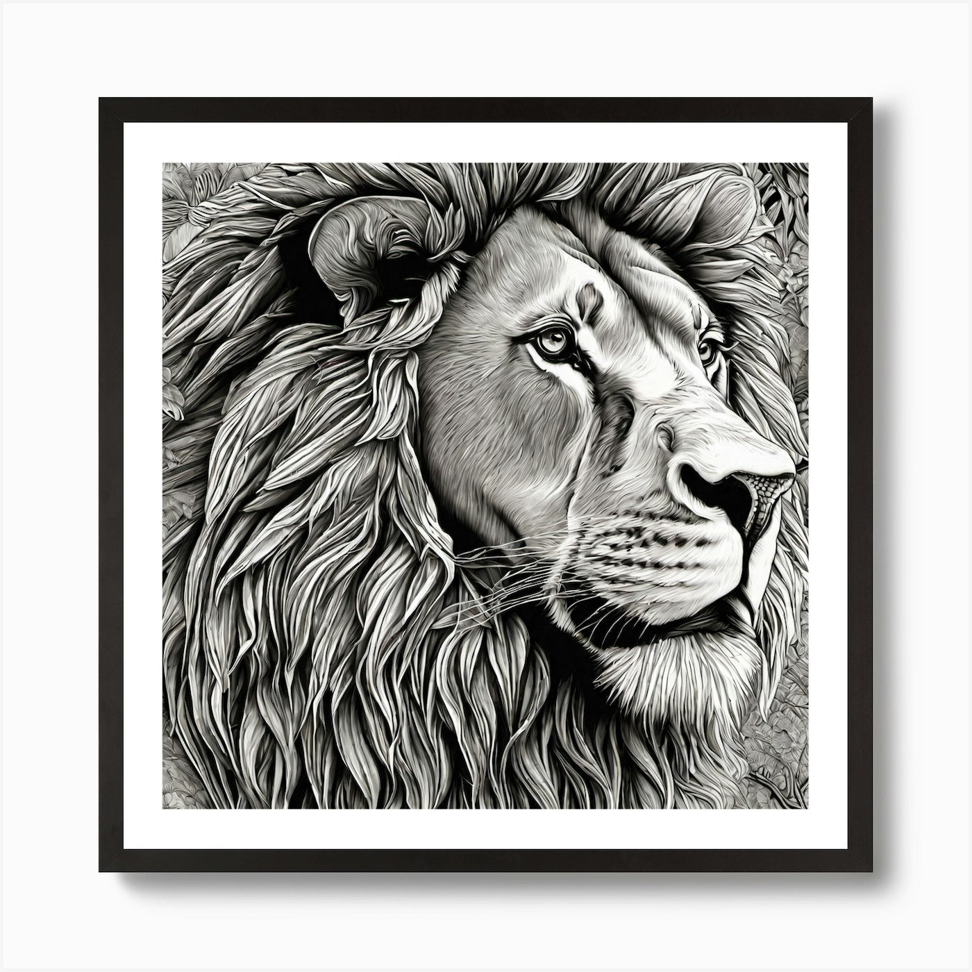Lion Head 1 Art Print Framed Wall Art Poster Canvas Print Picture