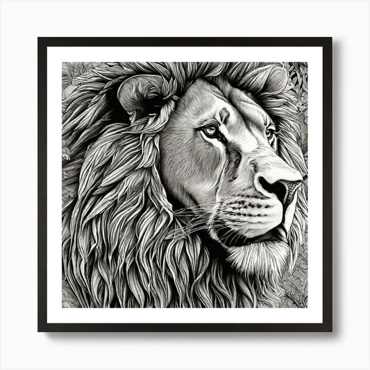 Lion Head 1 Art Print Framed Wall Art Poster Canvas Print Picture