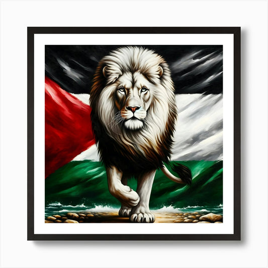 Palestine Lion Art Print Framed Wall Art Poster Canvas Print Picture