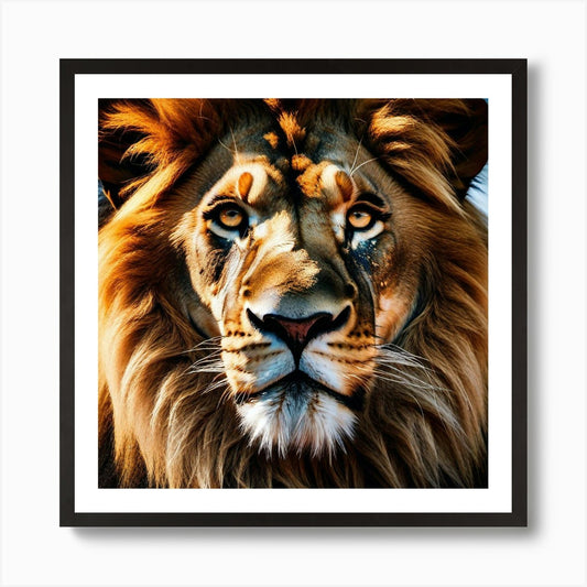 Lion Portrait 8 Art Print Framed Wall Art Poster Canvas Print Picture