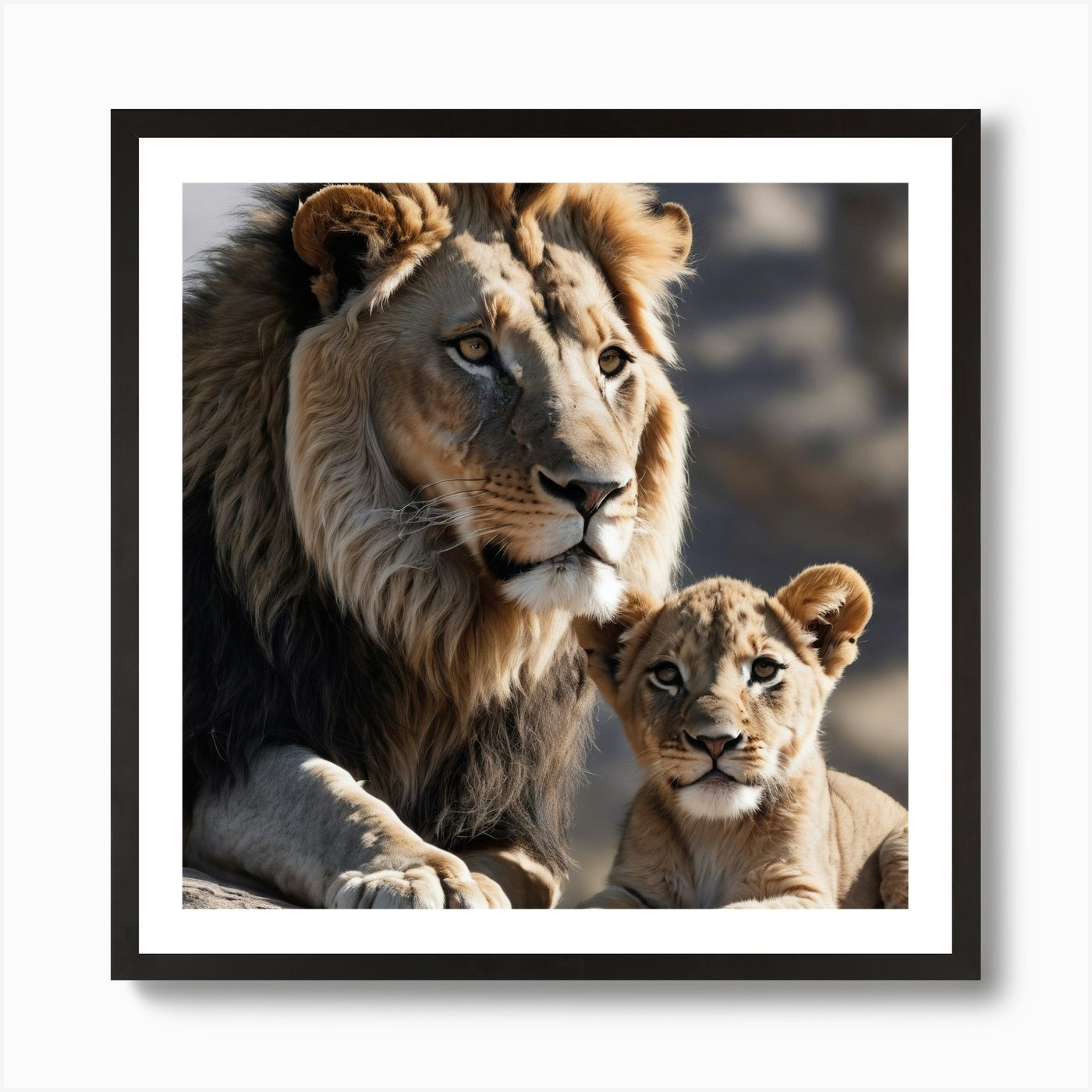 Lion Cub Art Print Framed Wall Art Poster Canvas Print Picture