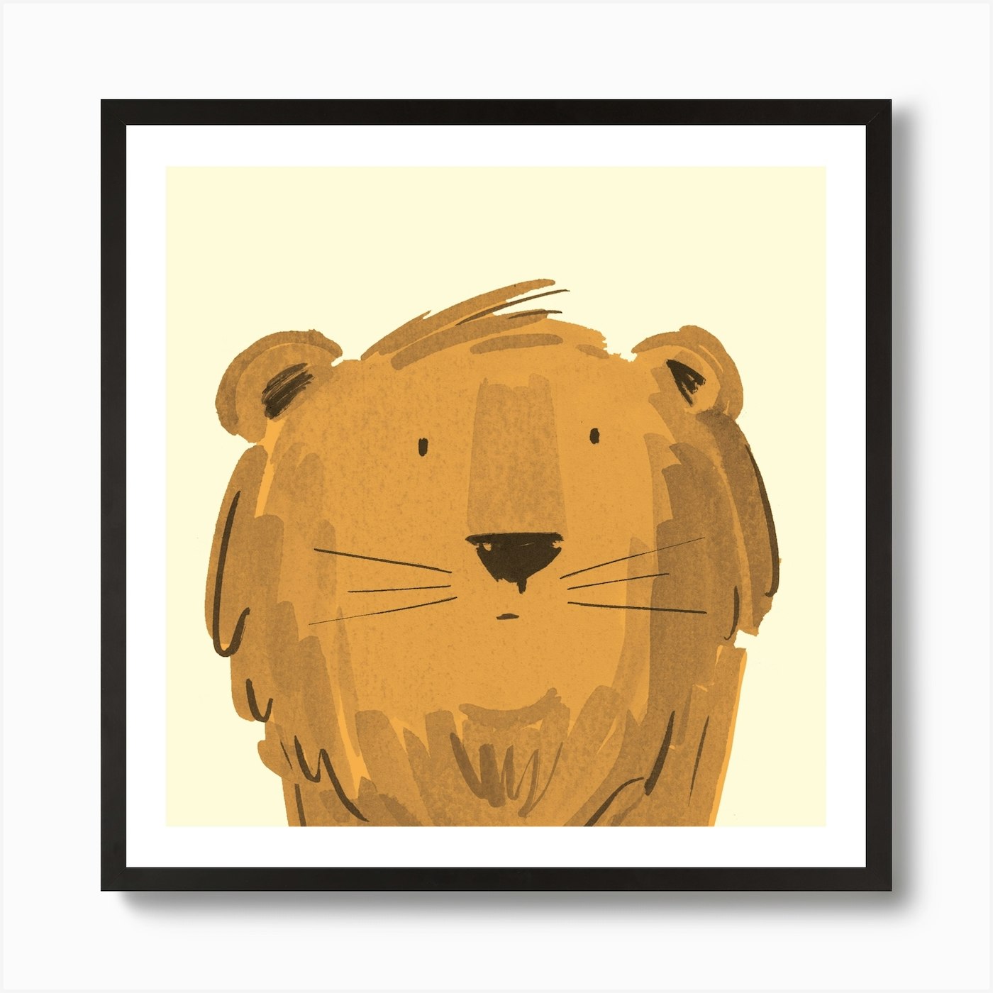 Lion Character Art Print Framed Wall Art Poster Canvas Print Picture