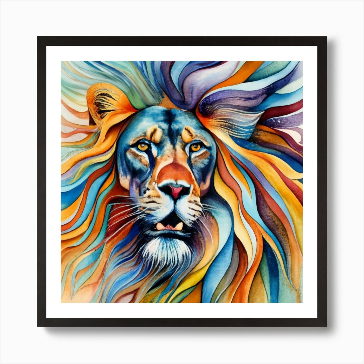 Lion Painting 3 Art Print Framed Wall Art Poster Canvas Print Picture