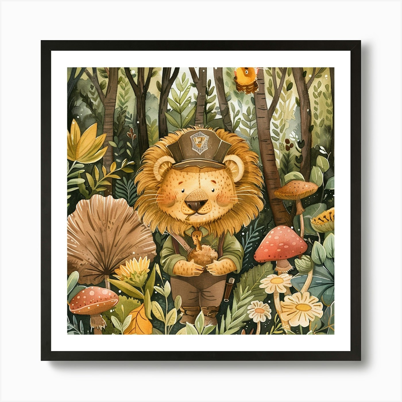 Lion In The Forest 8 Art Print Framed Wall Art Poster Canvas Print Picture