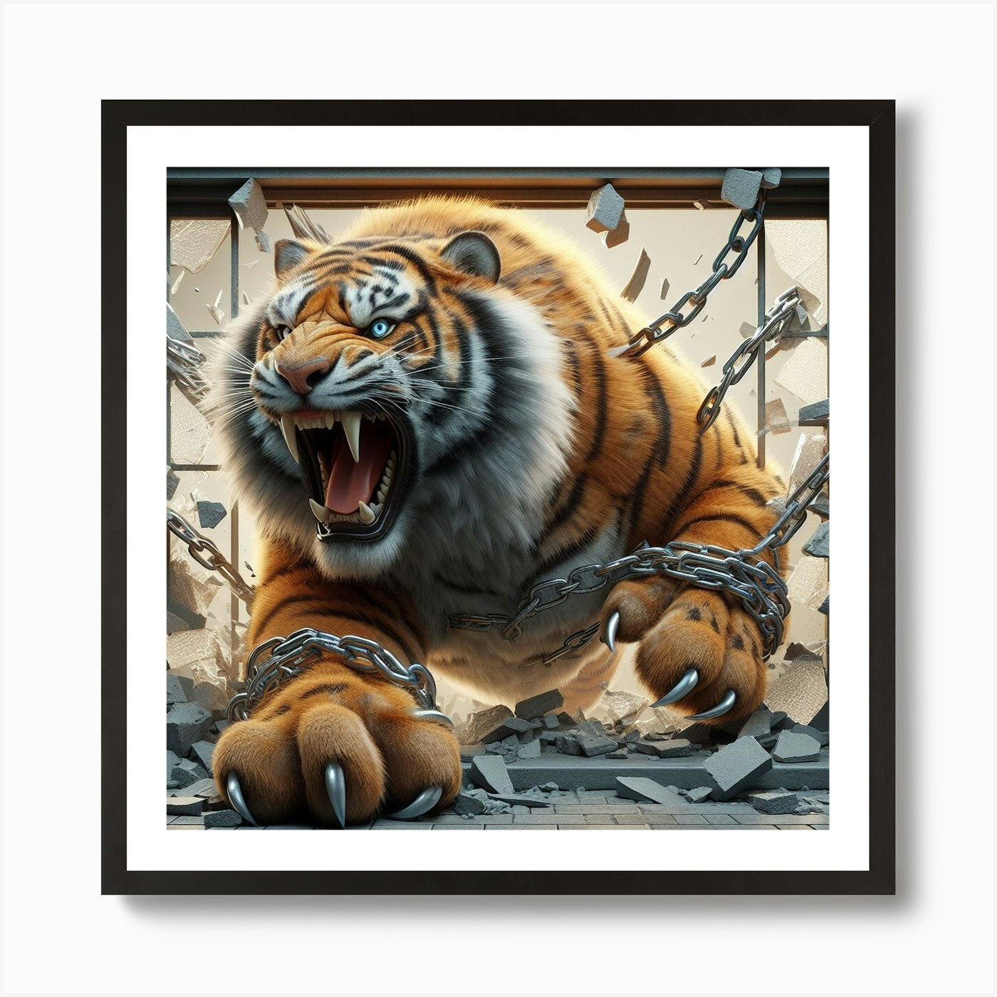 Never bound a lion... Art Print Framed Wall Art Poster Canvas Print Picture