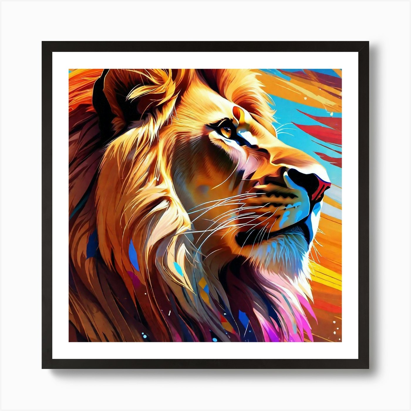 Lion Painting 72 Art Print Framed Wall Art Poster Canvas Print Picture