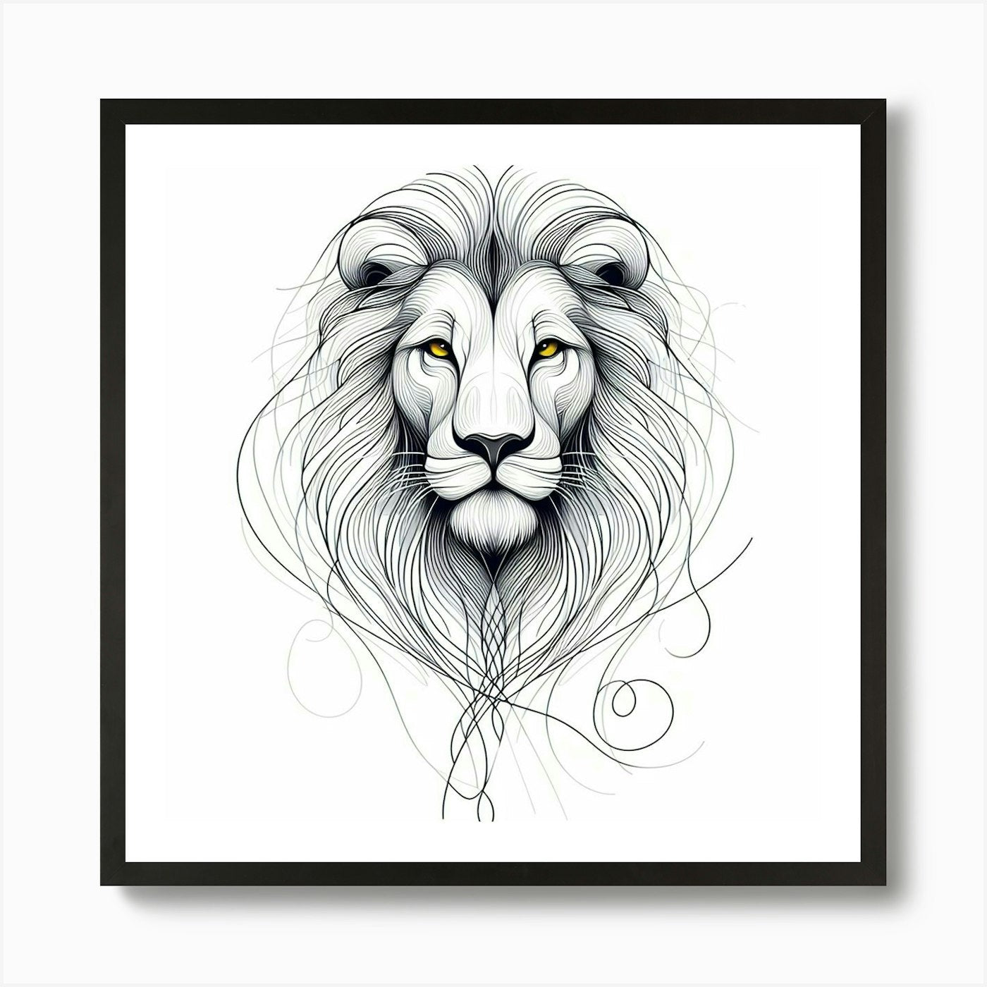 Lion Head 15 Art Print Framed Wall Art Poster Canvas Print Picture