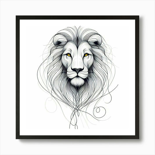 Lion Head 15 Art Print Framed Wall Art Poster Canvas Print Picture