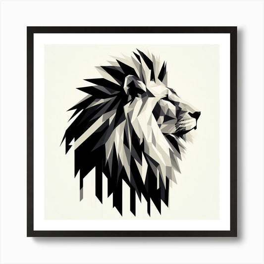 Abstract Lion Head Art Print Framed Wall Art Poster Canvas Print Picture