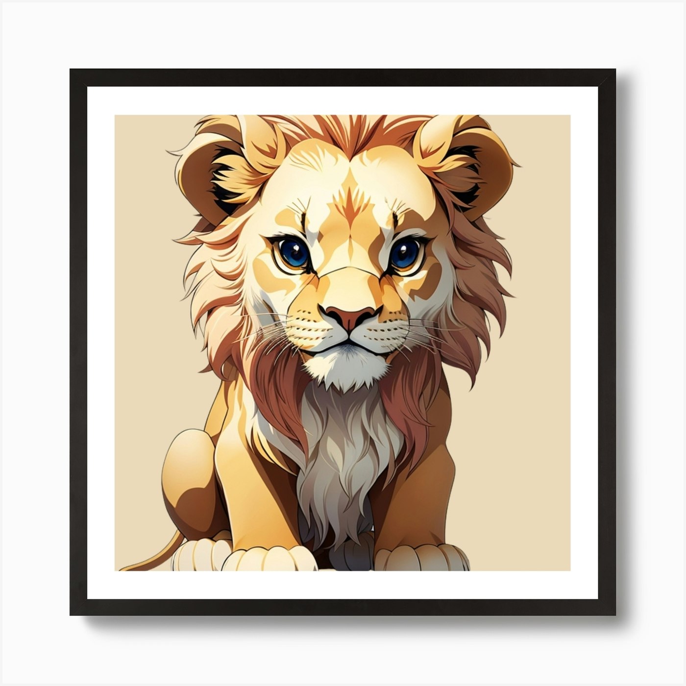 Lion Cub Art Print Framed Wall Art Poster Canvas Print Picture