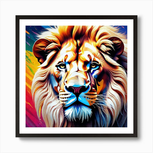 Lion Painting 96 Art Print Framed Wall Art Poster Canvas Print Picture