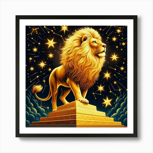 Zodiac Lion 16 Art Print Framed Wall Art Poster Canvas Print Picture