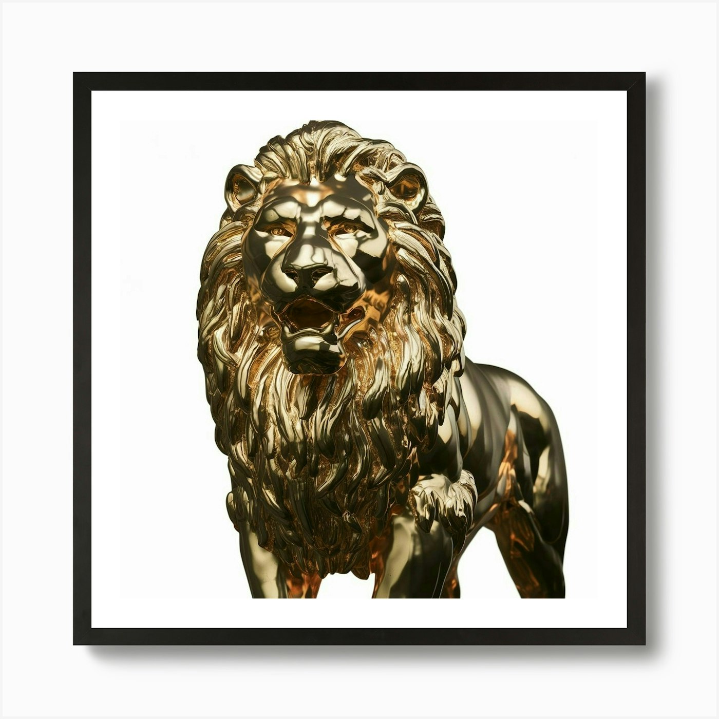 Golden Lion Art Print Framed Wall Art Poster Canvas Print Picture