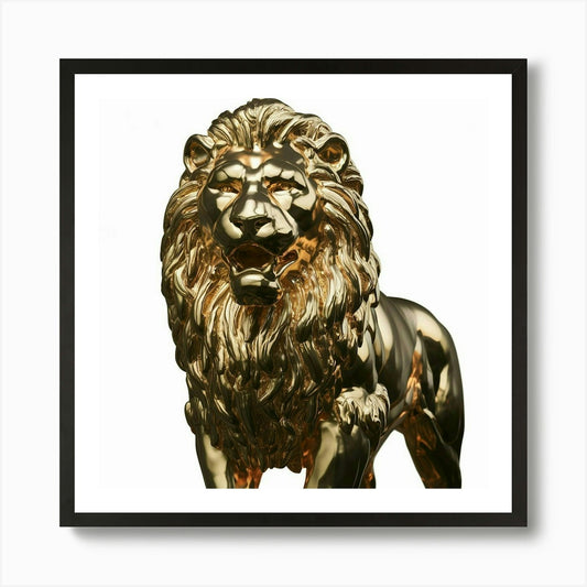 Golden Lion Art Print Framed Wall Art Poster Canvas Print Picture