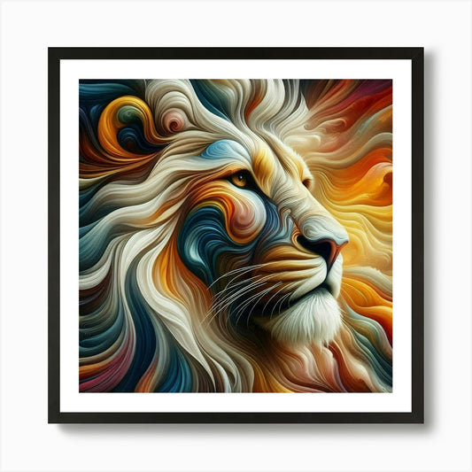 Abstract Lion Painting Art Print Framed Wall Art Poster Canvas Print Picture