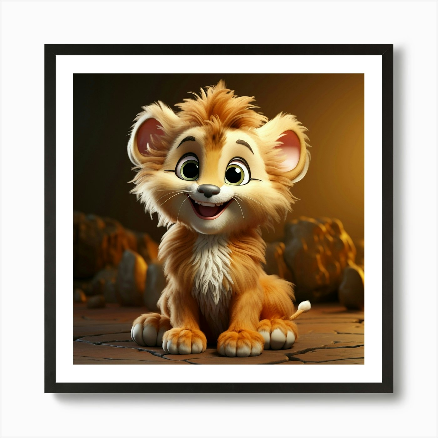 Lion Cub 27 Art Print Framed Wall Art Poster Canvas Print Picture
