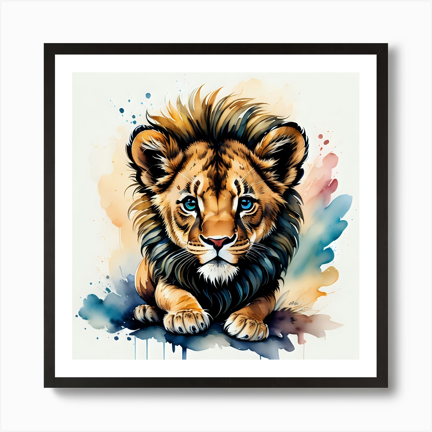 Little Lion Art Print Framed Wall Art Poster Canvas Print Picture