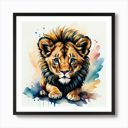 Little Lion Art Print Framed Wall Art Poster Canvas Print Picture