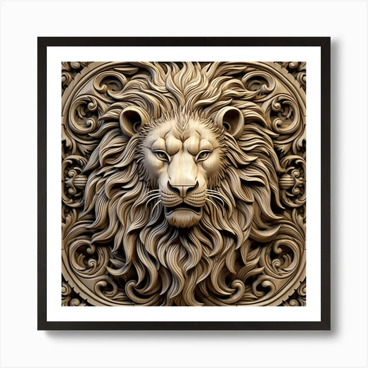 Lion Head 1 Art Print Framed Wall Art Poster Canvas Print Picture