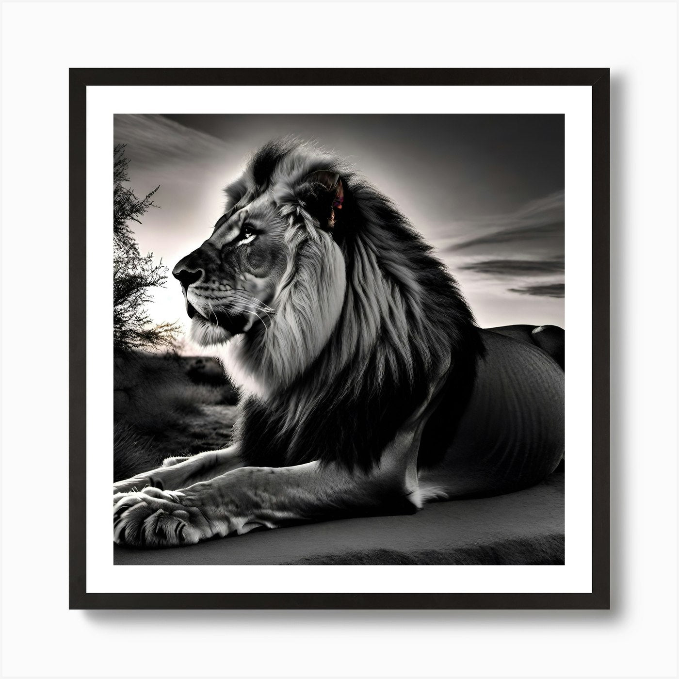 Lionnnn 1 Art Print Framed Wall Art Poster Canvas Print Picture
