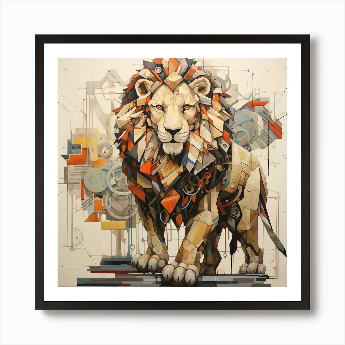 Abstract Lion Art Print Framed Wall Art Poster Canvas Print Picture