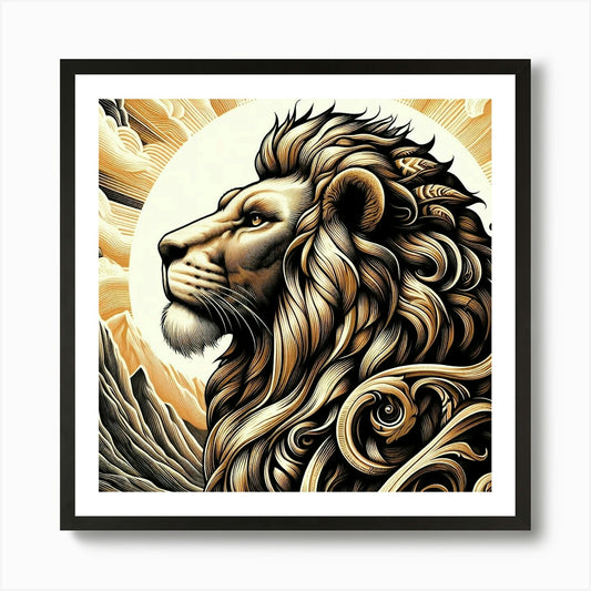 The Lion of the Tribe of Judah Art  Framed Wall Art Poster Canvas Print Picture