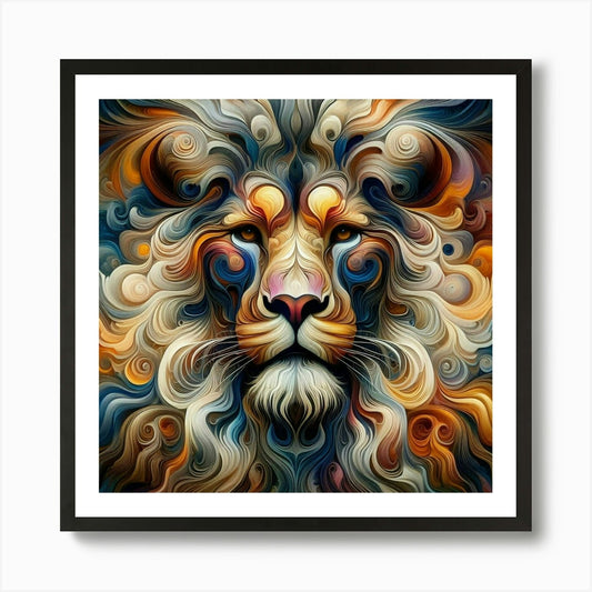 Abstract Lion Art Print Framed Wall Art Poster Canvas Print Picture