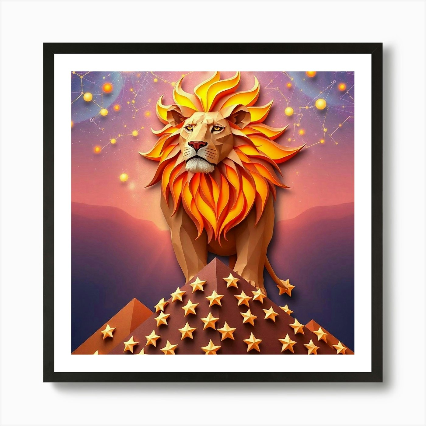 Zodiac Lion 22 Art Print Framed Wall Art Poster Canvas Print Picture