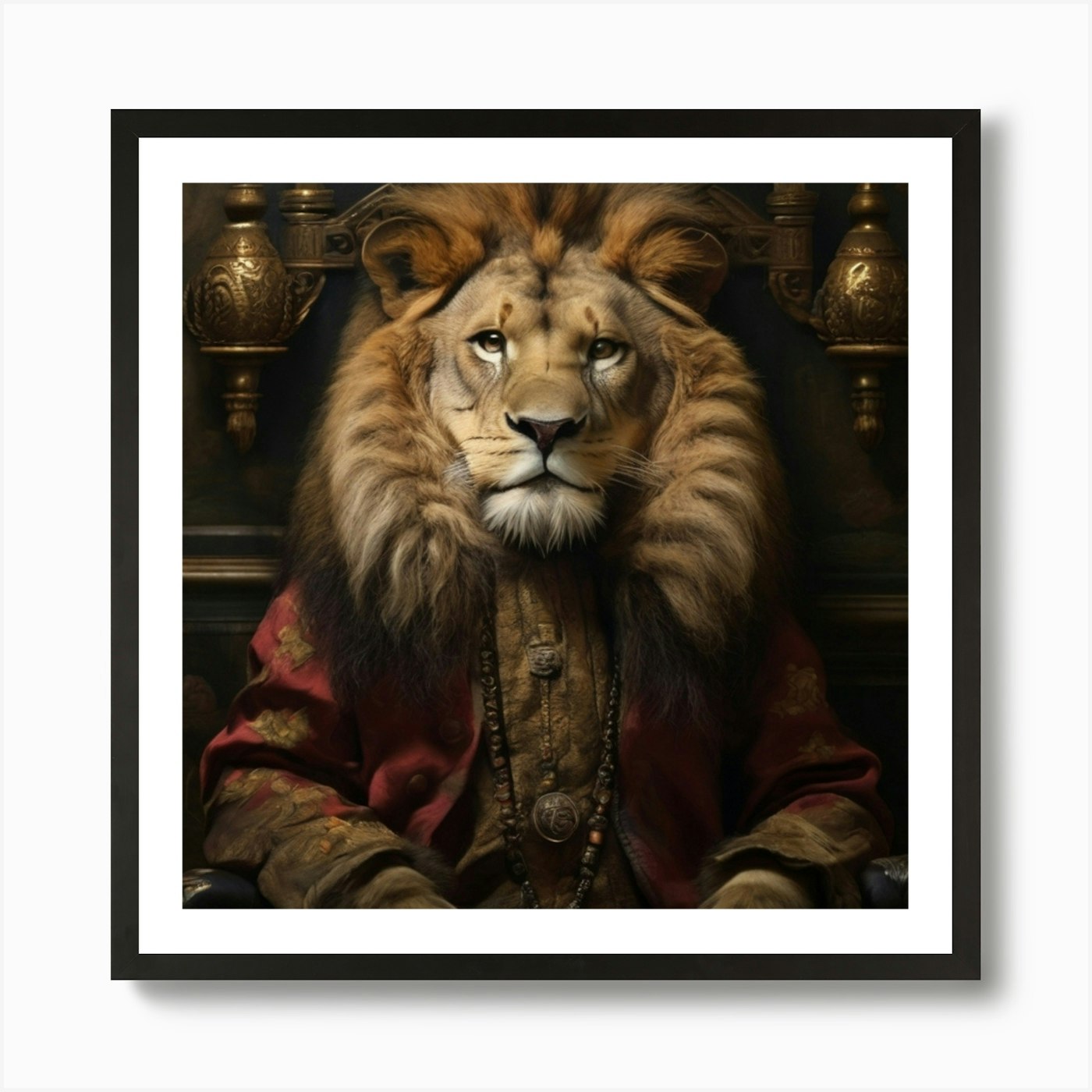 King Lion Art Print Framed Wall Art Poster Canvas Print Picture