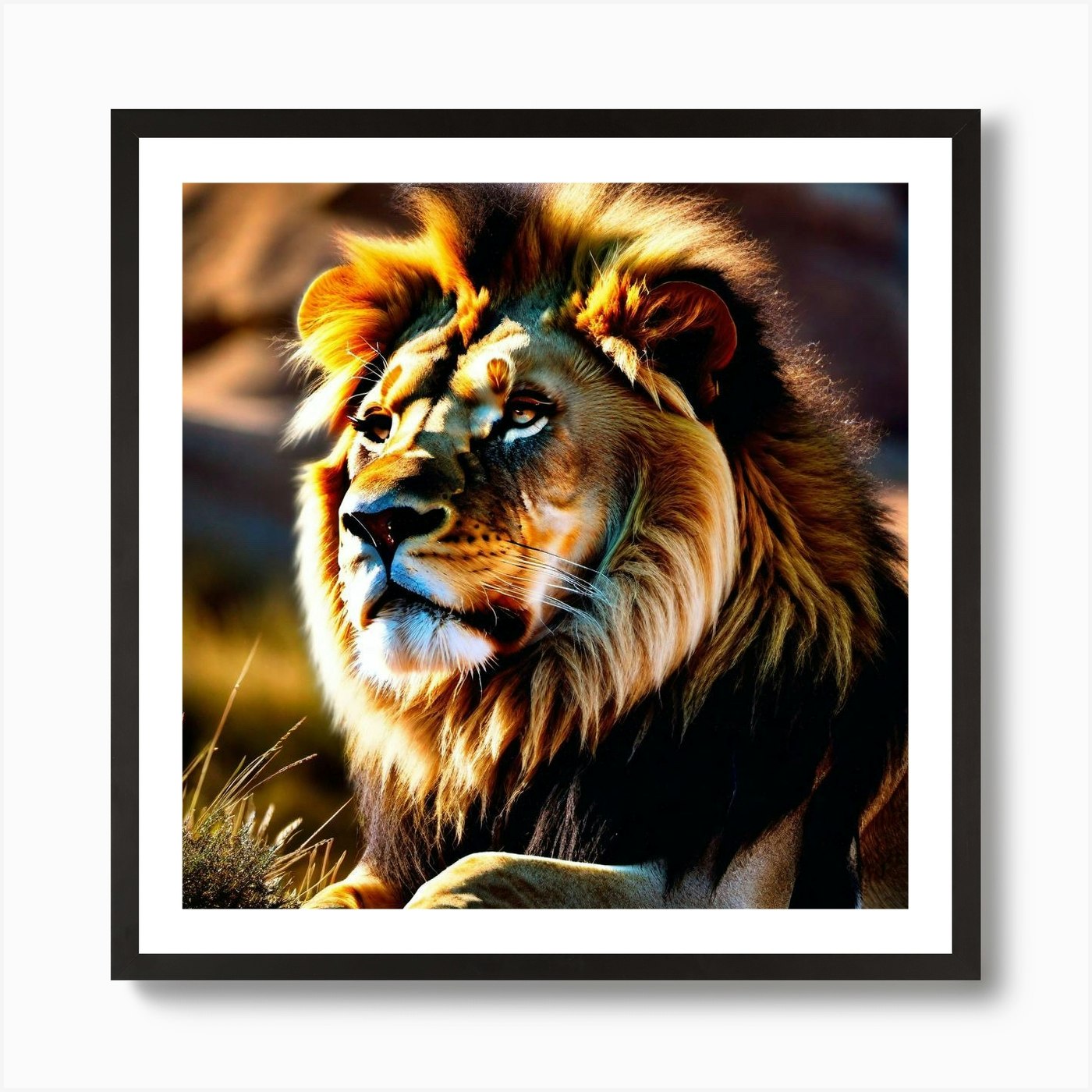 Lion art 5 Art Print Framed Wall Art Poster Canvas Print Picture