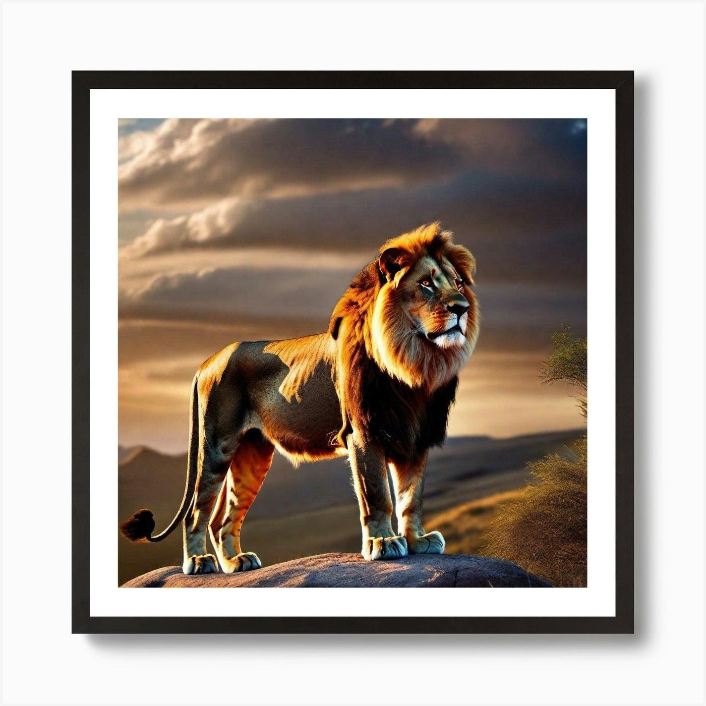 Lion art 9 Art Print Framed Wall Art Poster Canvas Print Picture