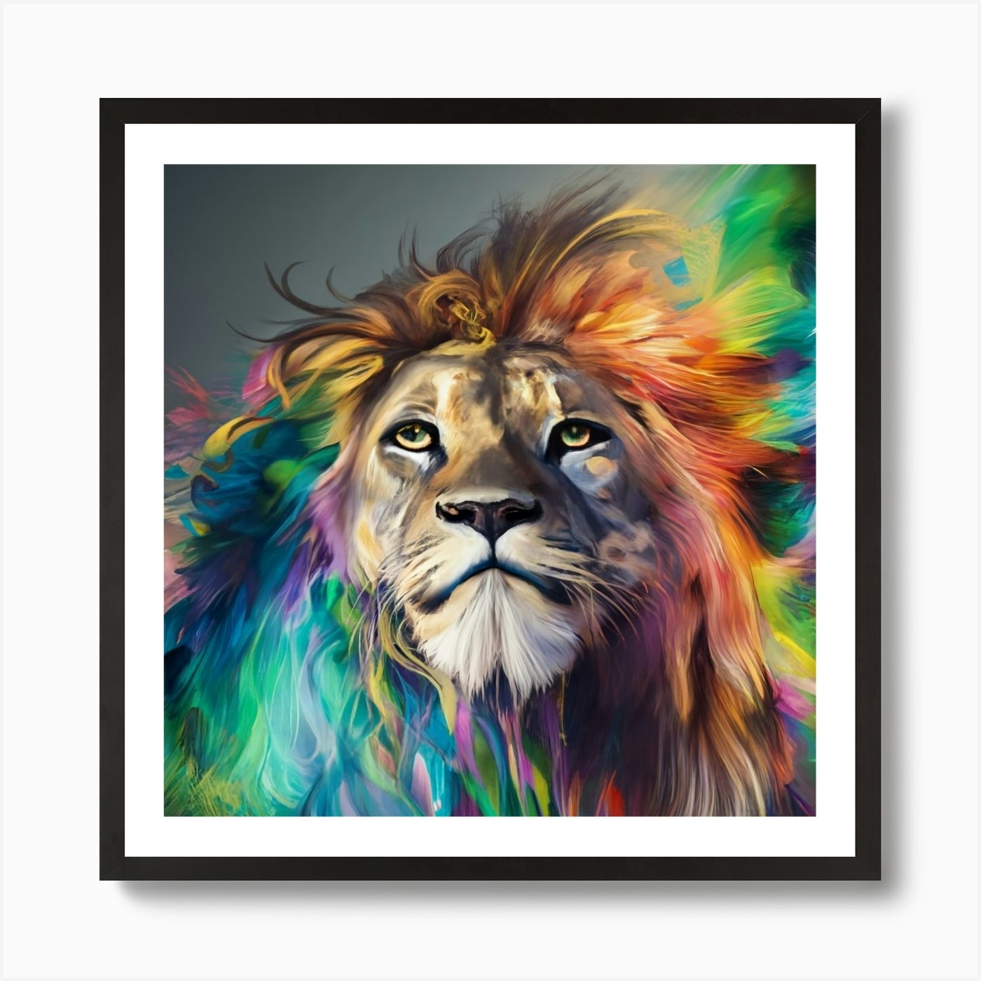 Colorful Lion Art Print Framed Wall Art Poster Canvas Print Picture