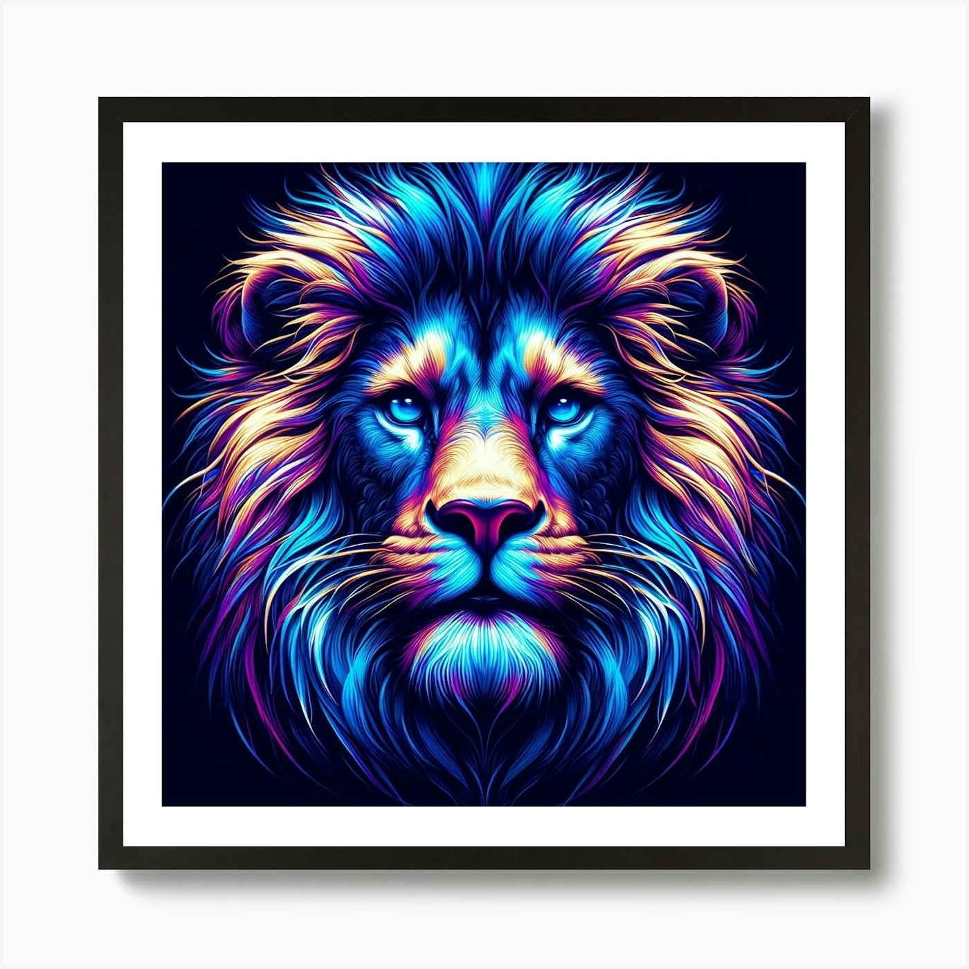 Lion Head Art Print Framed Wall Art Poster Canvas Print Picture
