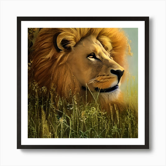 Beautiful Lion 2 Art Print Framed Wall Art Poster Canvas Print Picture
