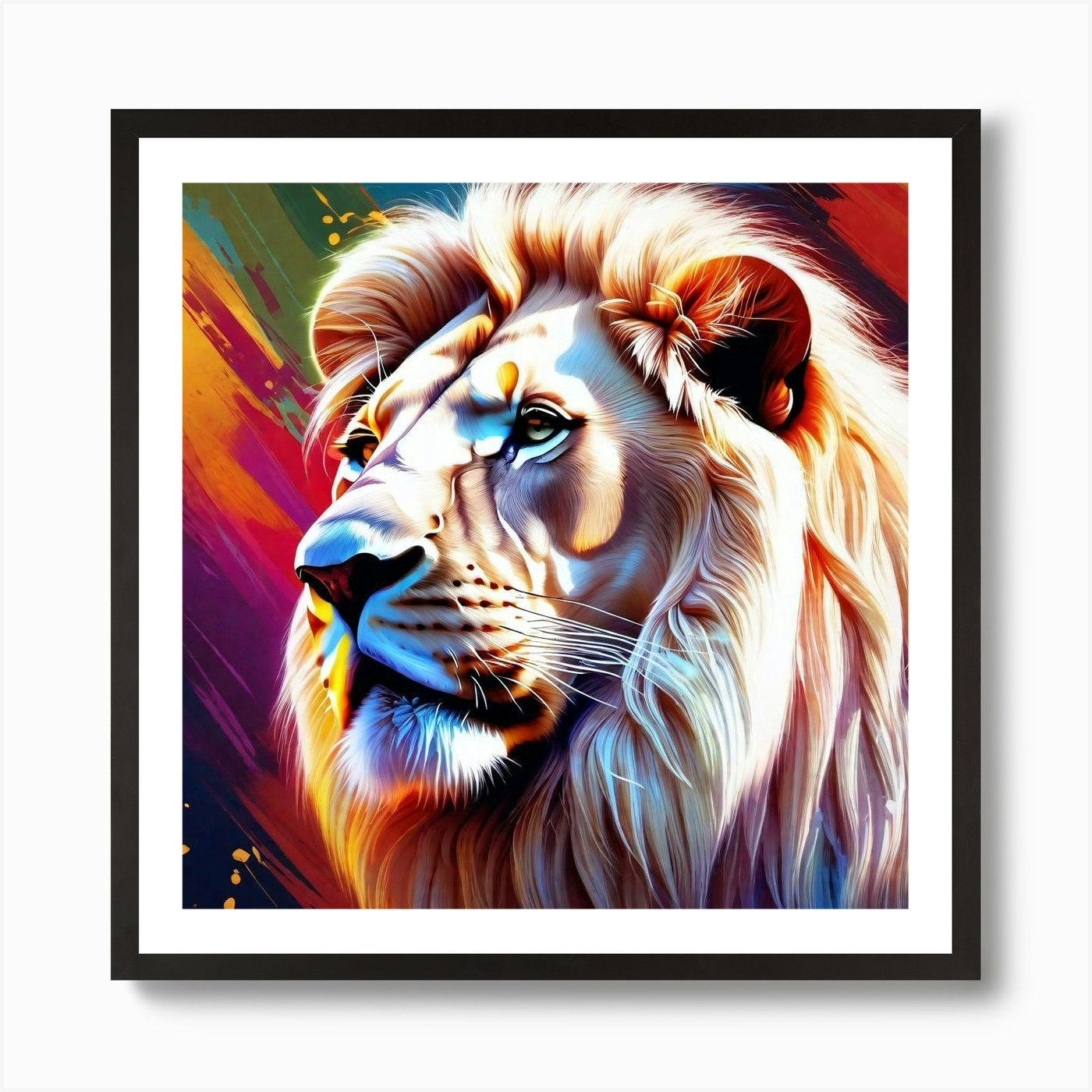 Lion Painting 92 Art Print Framed Wall Art Poster Canvas Print Picture