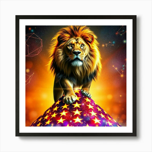 Zodiac Lion 20 Art Print Framed Wall Art Poster Canvas Print Picture