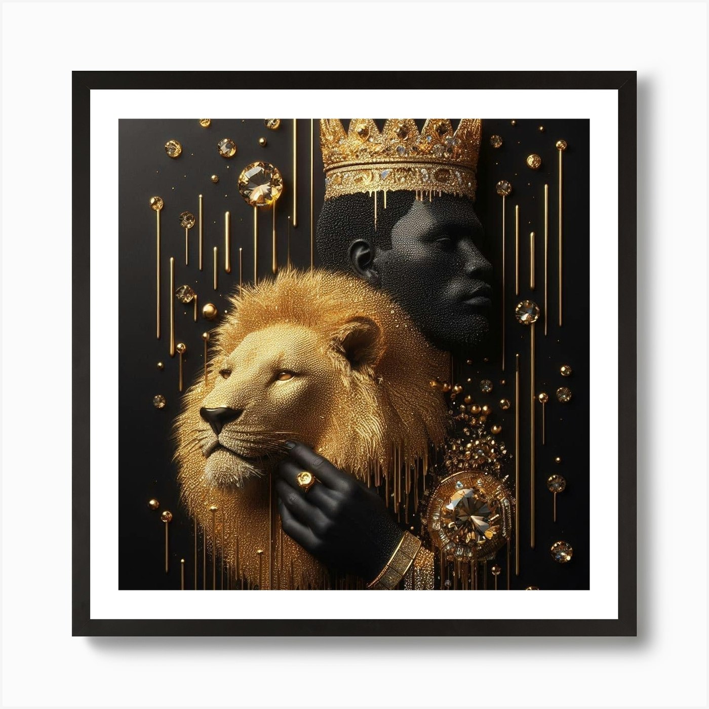 King Of Lions 1 Art Print Framed Wall Art Poster Canvas Print Picture