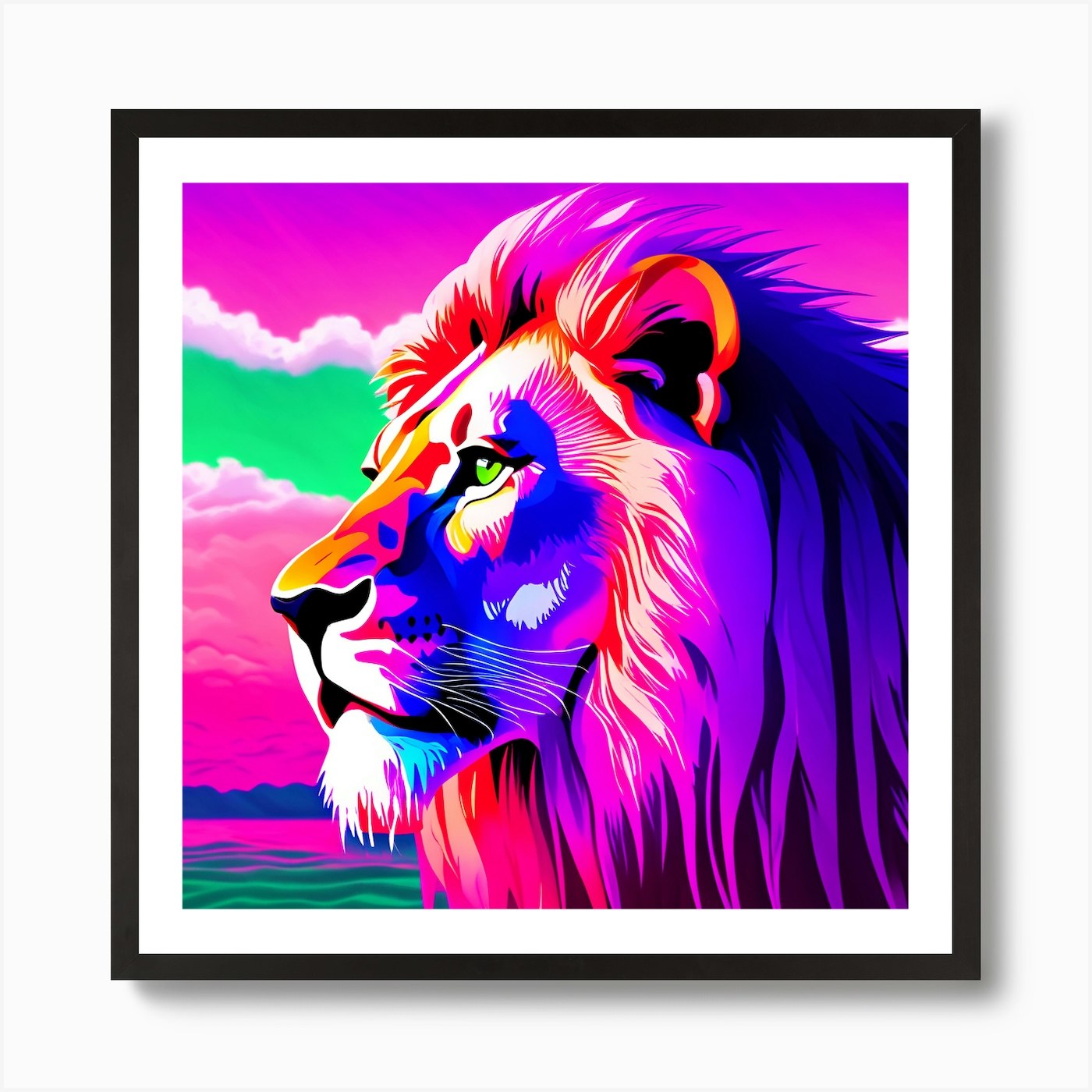 Lion Painting Art Print Framed Wall Art Poster Canvas Print Picture