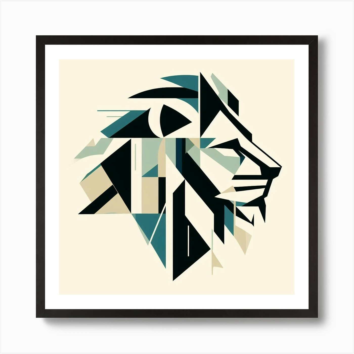 Geometric Lion 1 Art Print Framed Wall Art Poster Canvas Print Picture