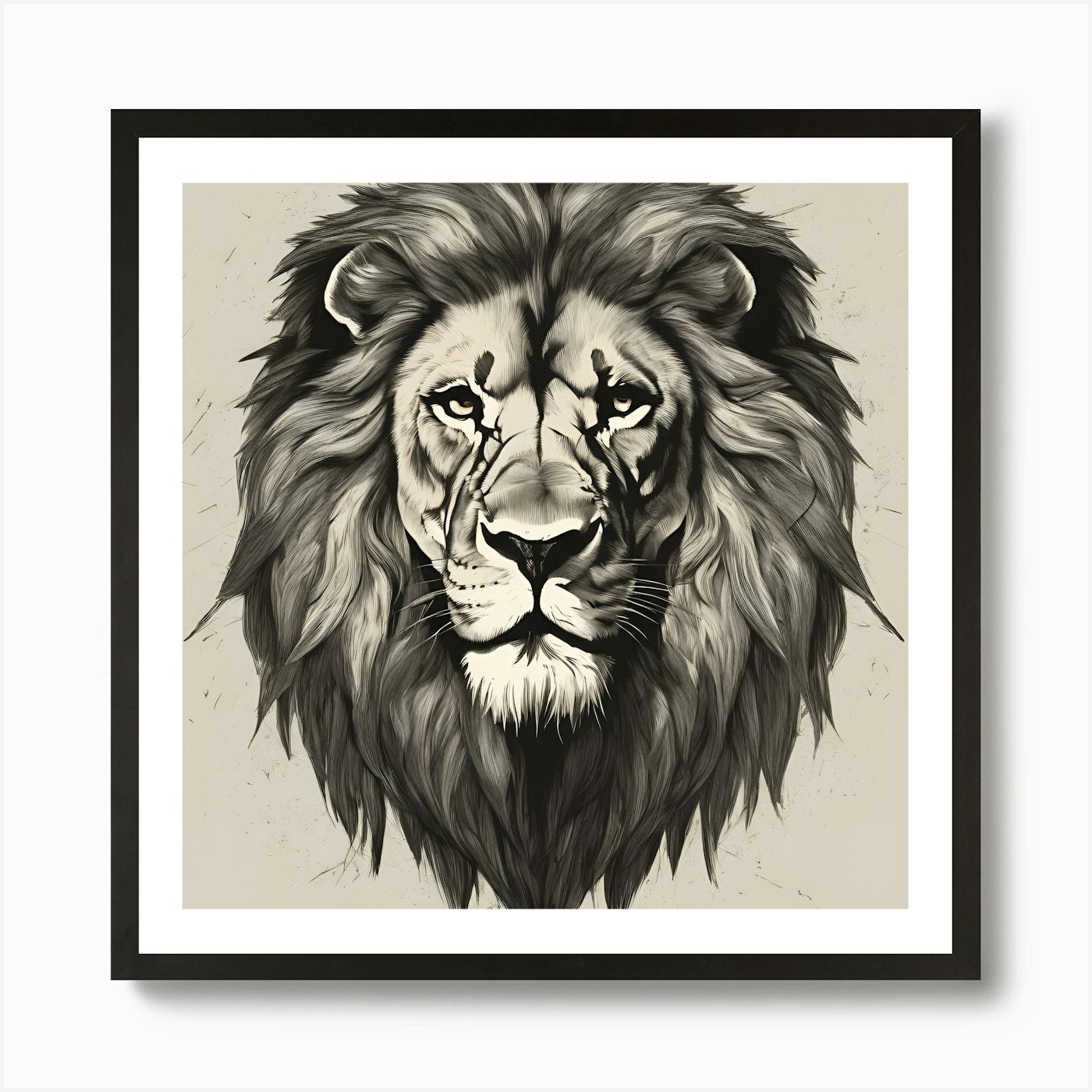 Lion Head Art Print Framed Wall Art Poster Canvas Print Picture
